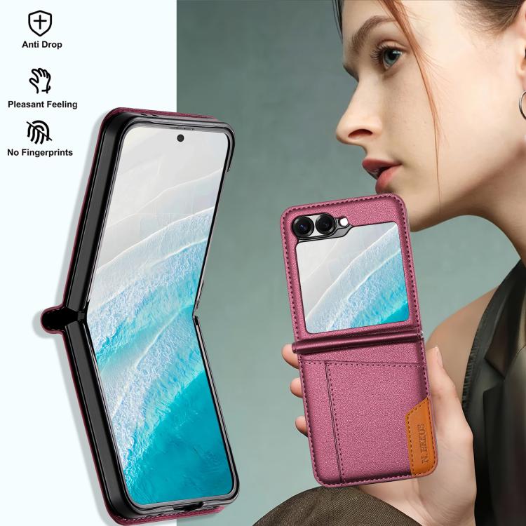 For Samsung Galaxy Z Flip6 / Flip7 FE N.BEKUS P3 RFID Stitching Magnetic Flip Leather Phone Case