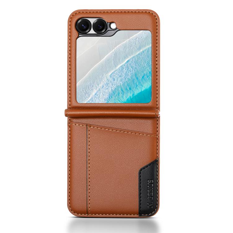 For Samsung Galaxy Z Flip6 / Flip7 FE N.BEKUS P3 RFID Stitching Magnetic Flip Leather Phone Case