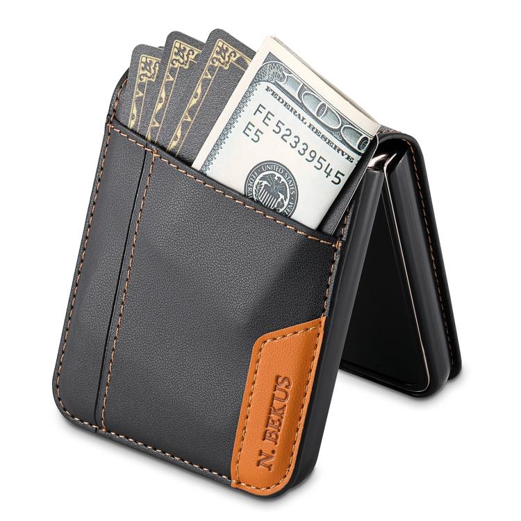For Samsung Galaxy Z Flip3 5G N.BEKUS P3 RFID Stitching Magnetic Flip Leather Phone Case