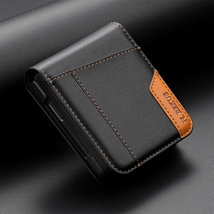 For Samsung Galaxy Z Flip3 5G N.BEKUS P3 RFID Stitching Magnetic Flip Leather Phone Case
