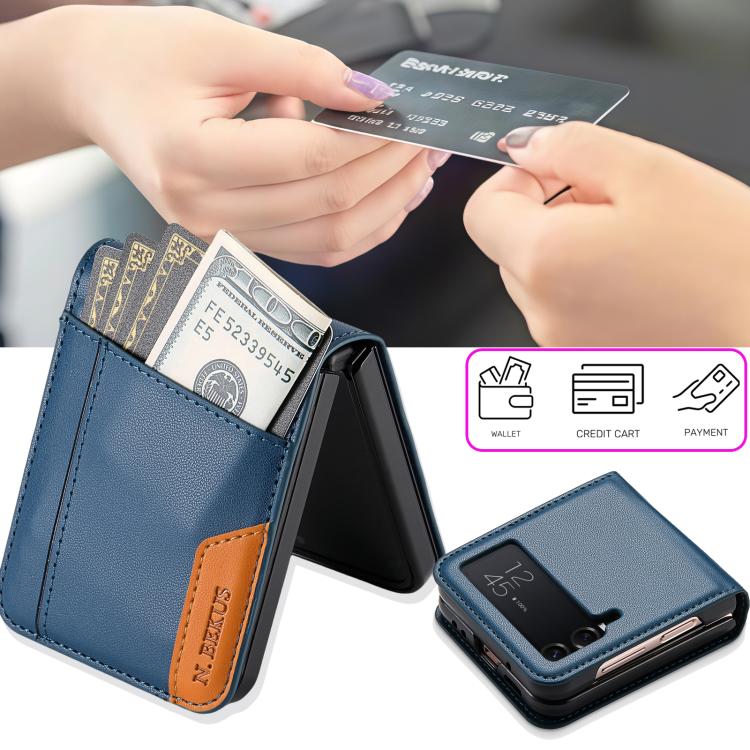 For Samsung Galaxy Z Flip3 5G N.BEKUS P3 RFID Stitching Magnetic Flip Leather Phone Case