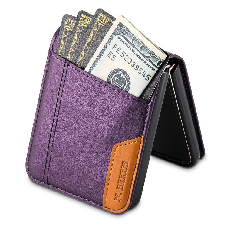 For Samsung Galaxy Z Flip3 5G N.BEKUS P3 RFID Stitching Magnetic Flip Leather Phone Case