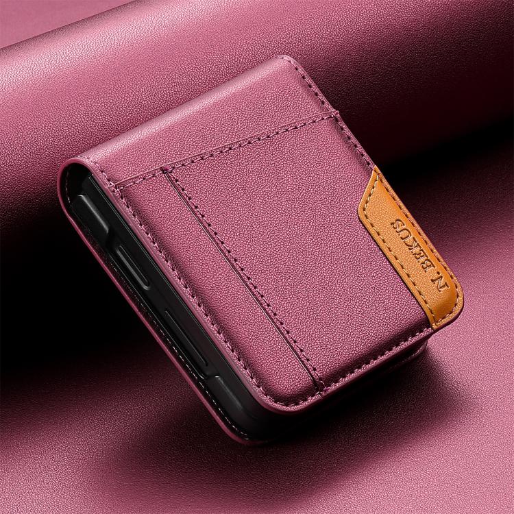 For Samsung Galaxy Z Flip3 5G N.BEKUS P3 RFID Stitching Magnetic Flip Leather Phone Case