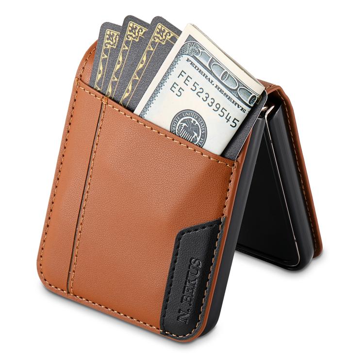 For Samsung Galaxy Z Flip3 5G N.BEKUS P3 RFID Stitching Magnetic Flip Leather Phone Case
