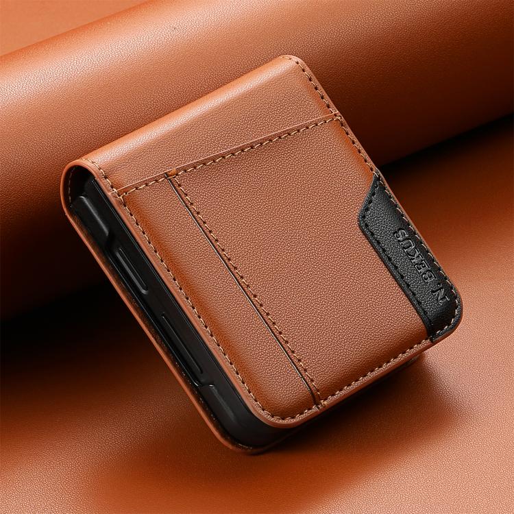 For Samsung Galaxy Z Flip3 5G N.BEKUS P3 RFID Stitching Magnetic Flip Leather Phone Case