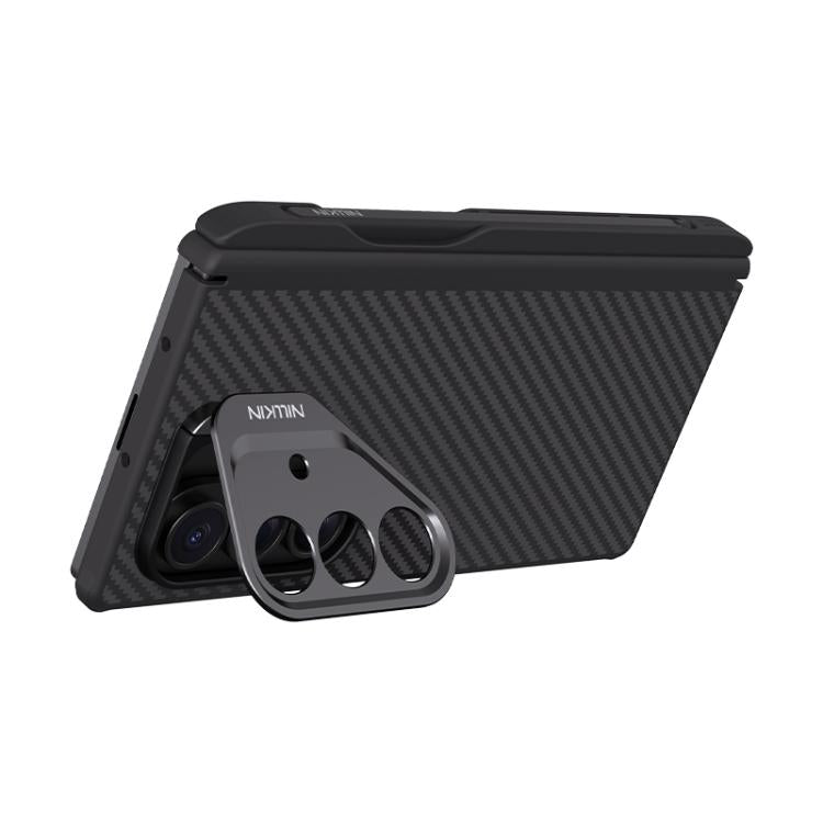 For Samsung Galaxy Z Fold7 5G NILLKIN Aramid Fiber Magnetic Version Phone Case with Stylus - Black