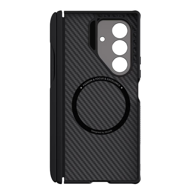 For Samsung Galaxy Z Fold7 5G NILLKIN Aramid Fiber Magnetic Version Phone Case with Stylus - Black
