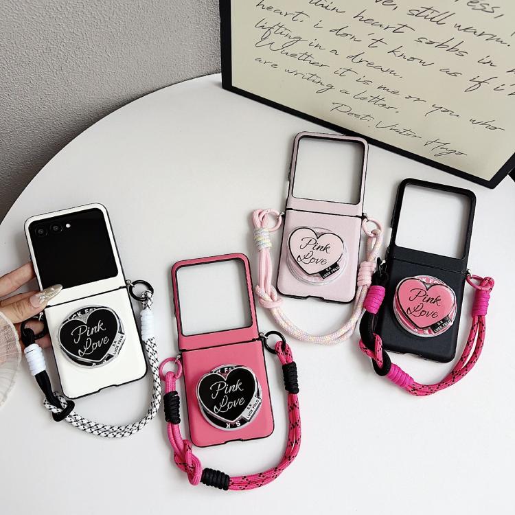 For Motorola Razr 50 / 60 Side Buckle MagSafe Leather Texture Phone Case with Strap / Holder