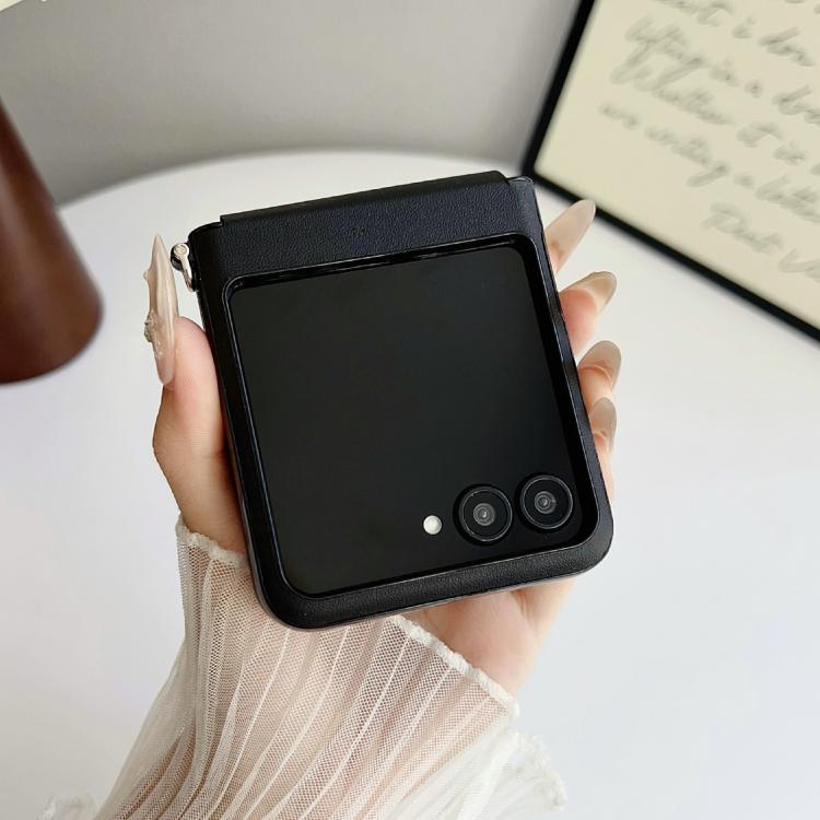 For Motorola Razr 50 Ultra Side Buckle MagSafe Leather Texture Phone Case with Strap / Holder