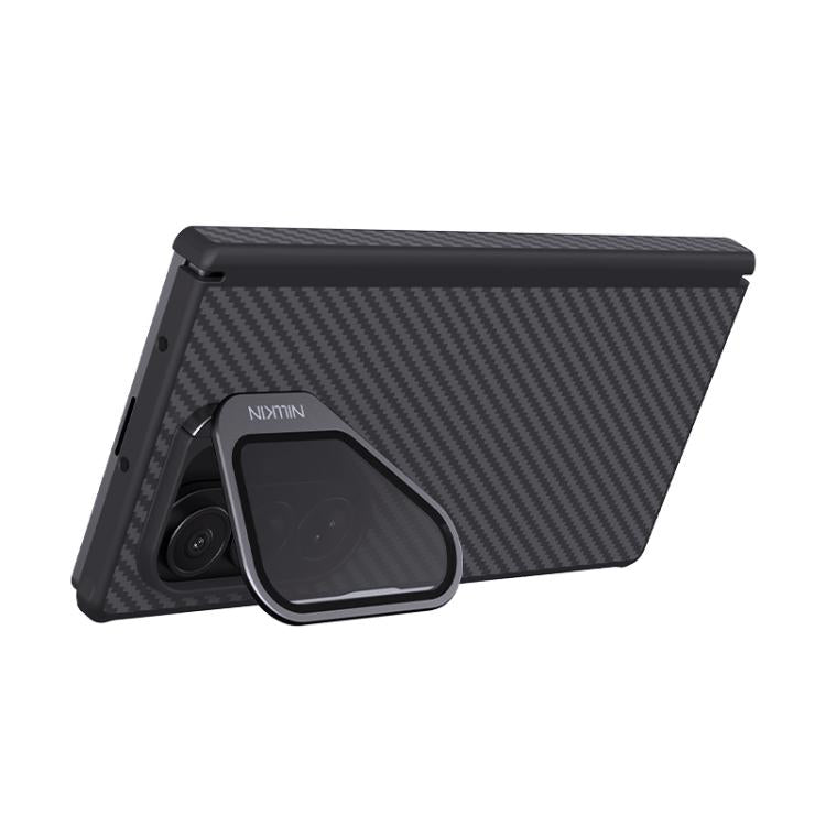 For Samsung Galaxy Z Fold7 5G NILLKIN Aramid Fiber Transparent Mirror Cover Magnetic Version Phone Case - Black