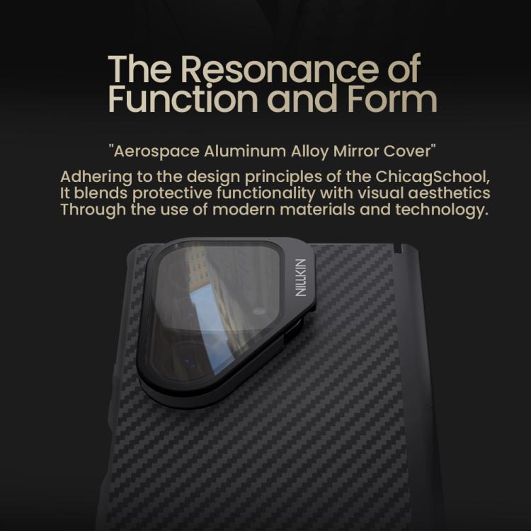 For Samsung Galaxy Z Fold7 5G NILLKIN Aramid Fiber Transparent Mirror Cover Magnetic Version Phone Case - Black