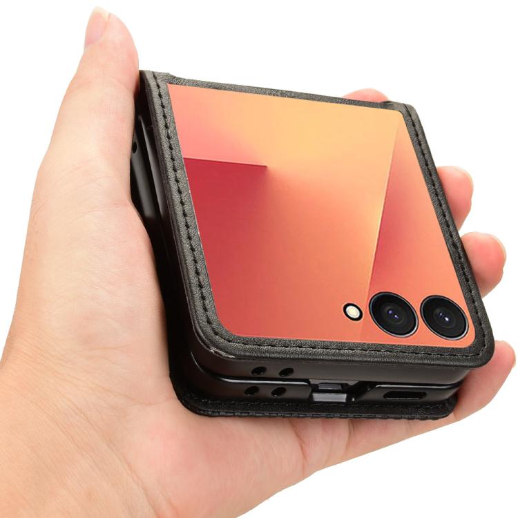 For Samsung Galaxy Z Flip7 5G Retro Texture Leather Phone Case