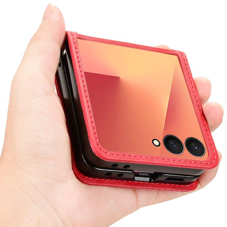 For Samsung Galaxy Z Flip7 5G Retro Texture Leather Phone Case