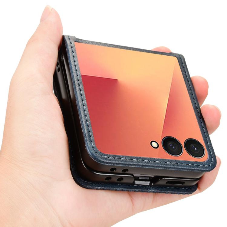 For Samsung Galaxy Z Flip7 5G Retro Texture Leather Phone Case