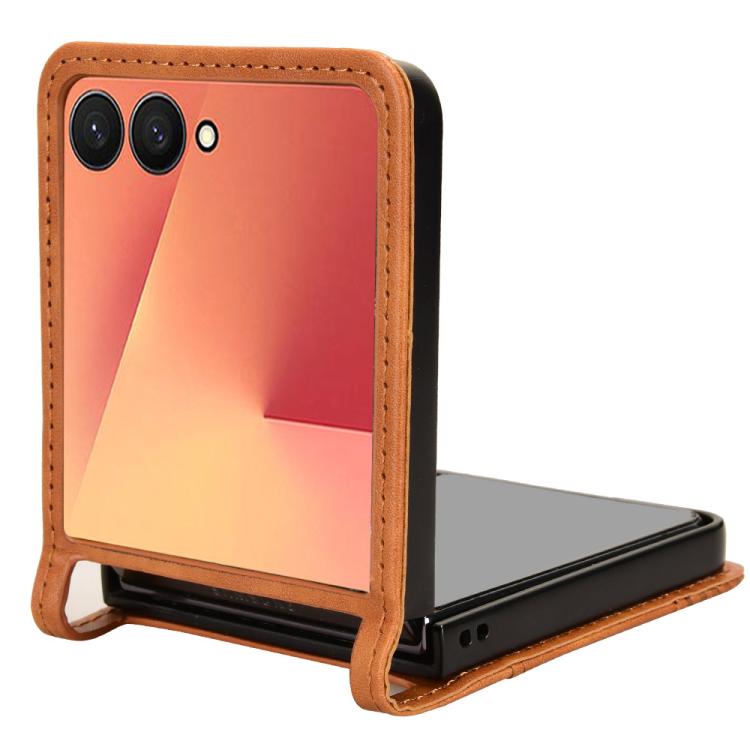 For Samsung Galaxy Z Flip7 5G Retro Texture Leather Phone Case