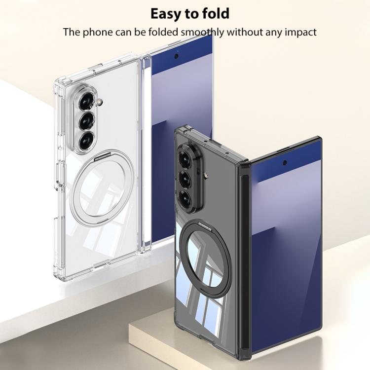 For Samsung Galaxy Z Fold7 5G GKK Magnetic Hinge Folding Airbag Full Cover Phone Case with Rotating Bracket