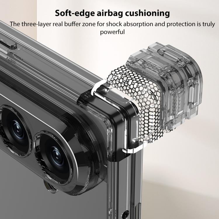 For Samsung Galaxy Z Fold7 5G GKK Magnetic Hinge Folding Airbag Full Cover Phone Case with Rotating Bracket
