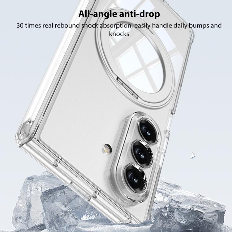 For Samsung Galaxy Z Fold7 5G GKK Magnetic Hinge Folding Airbag Full Cover Phone Case with Rotating Bracket