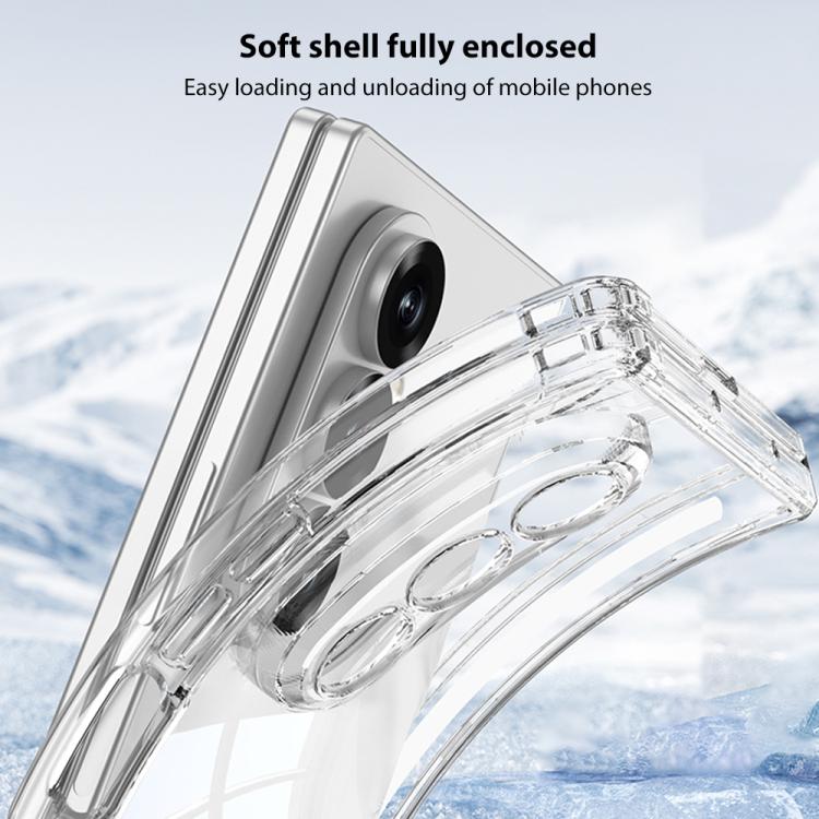 For Samsung Galaxy Z Fold7 5G GKK Magnetic Hinge Folding Airbag Full Cover Phone Case with Rotating Bracket