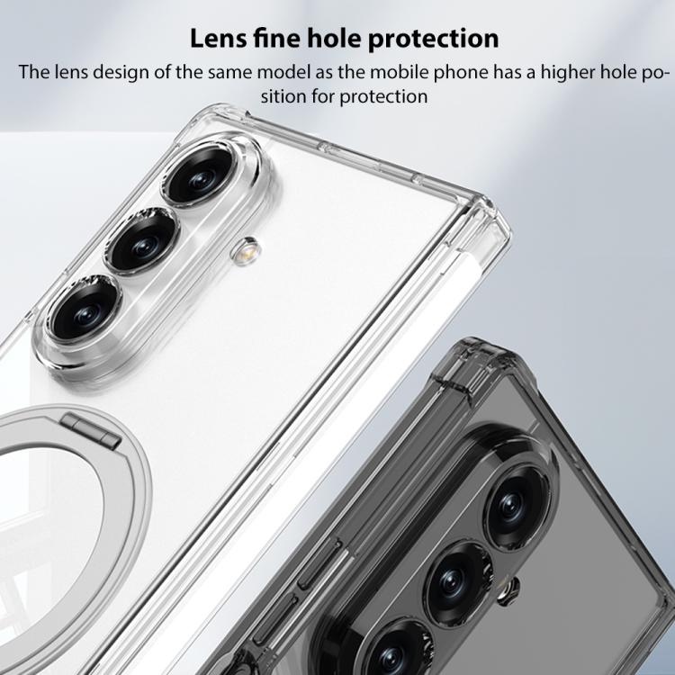 For Samsung Galaxy Z Fold7 5G GKK Magnetic Hinge Folding Airbag Full Cover Phone Case with Rotating Bracket