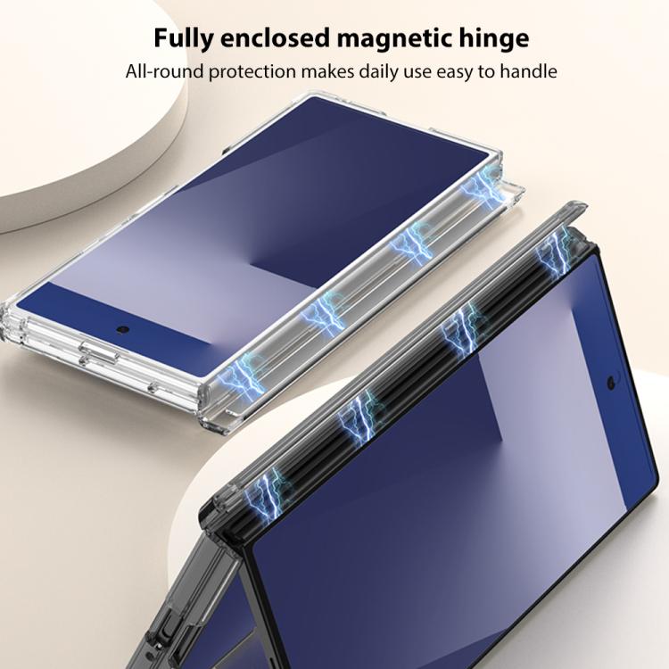 For Samsung Galaxy Z Fold7 5G GKK Magnetic Hinge Folding Airbag Full Cover Phone Case with Rotating Bracket