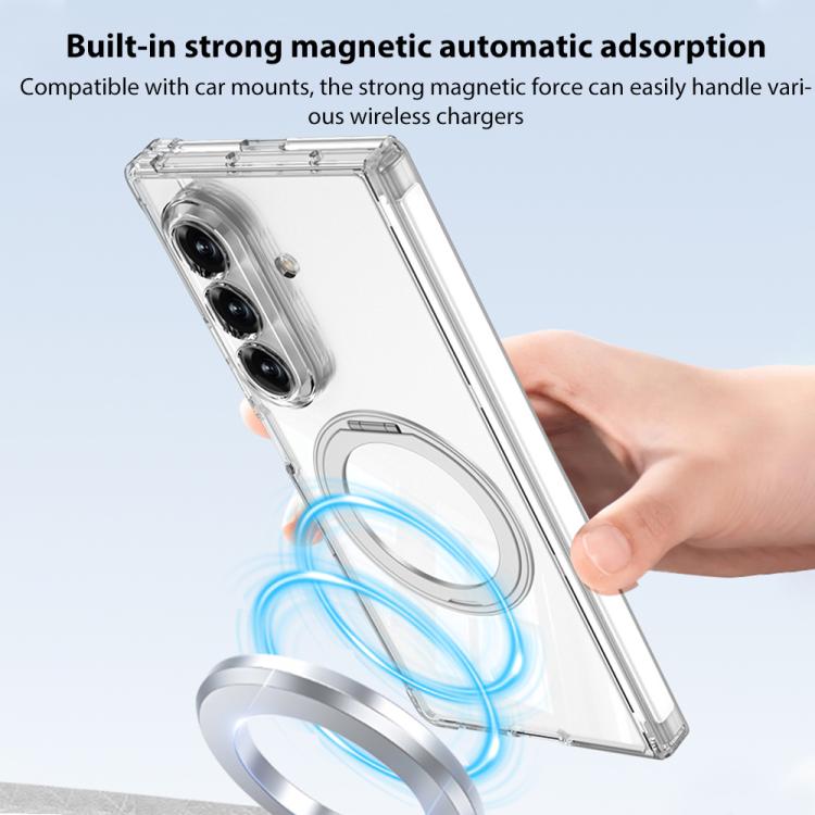 For Samsung Galaxy Z Fold7 5G GKK Magnetic Hinge Folding Airbag Full Cover Phone Case with Rotating Bracket
