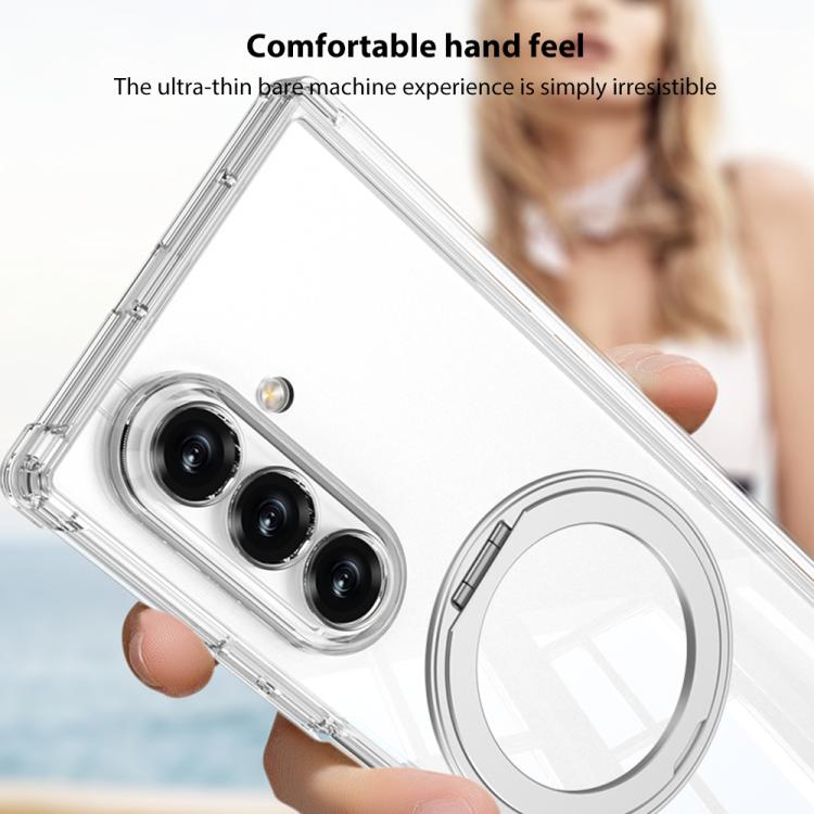 For Samsung Galaxy Z Fold7 5G GKK Magnetic Hinge Folding Airbag Full Cover Phone Case with Rotating Bracket