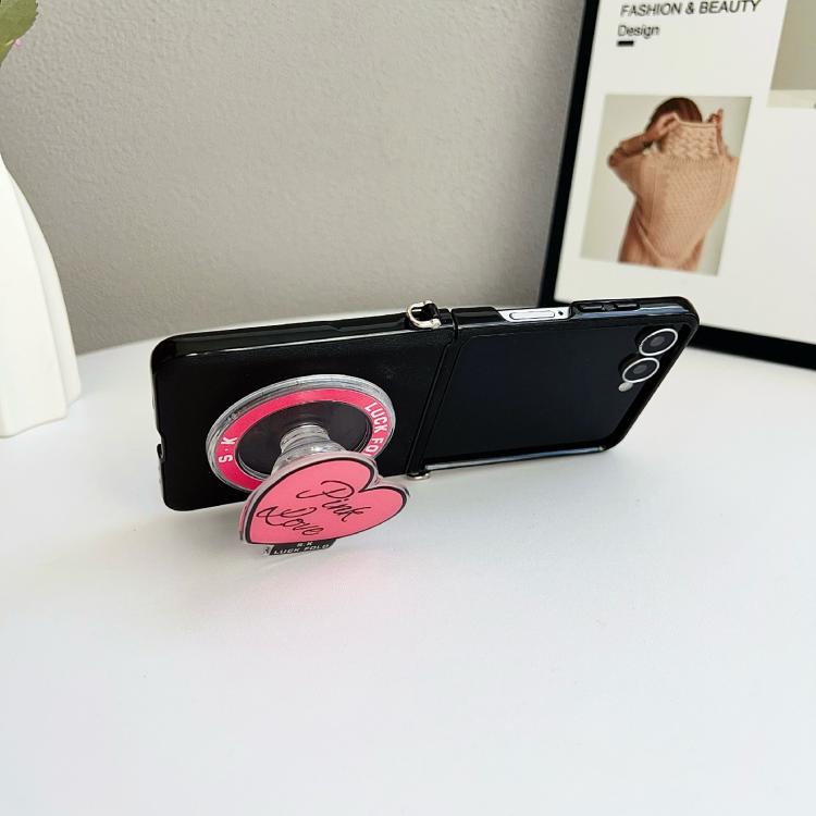 For Samsung Galaxy Z Flip4 Side Buckle MagSafe Leather Texture Phone Case with Strap / Holder