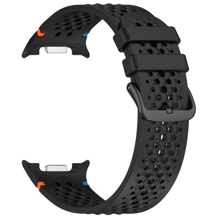 For Samsung Galaxy Watch8 / Watch8 Classic xDfind Alloy Black Buckle Honeycomb Breathable Silicone Watch Band
