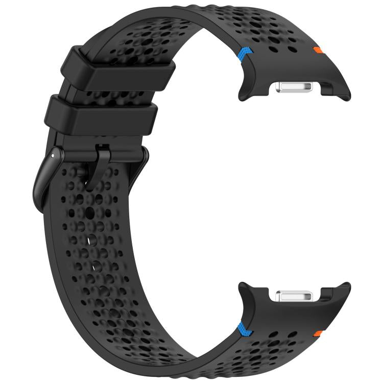 For Samsung Galaxy Watch8 / Watch8 Classic xDfind Alloy Black Buckle Honeycomb Breathable Silicone Watch Band