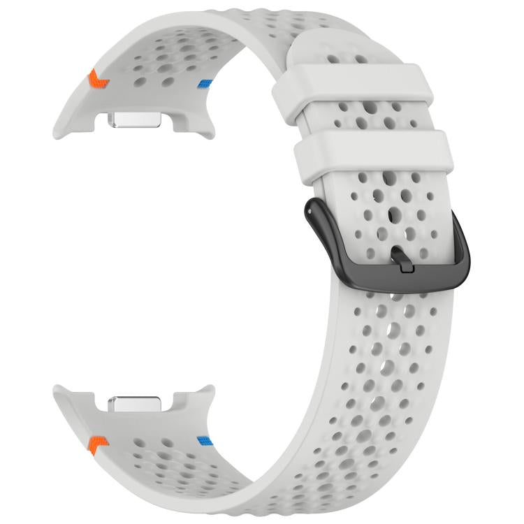 For Samsung Galaxy Watch8 / Watch8 Classic xDfind Alloy Black Buckle Honeycomb Breathable Silicone Watch Band