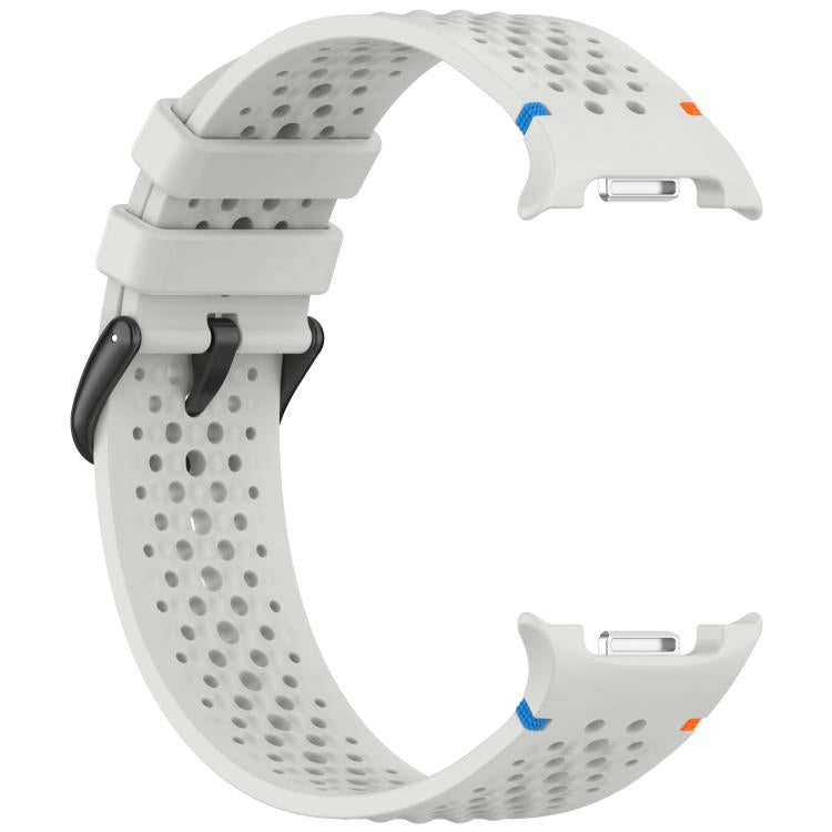 For Samsung Galaxy Watch8 / Watch8 Classic xDfind Alloy Black Buckle Honeycomb Breathable Silicone Watch Band