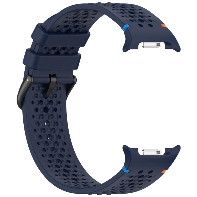 For Samsung Galaxy Watch8 / Watch8 Classic xDfind Alloy Black Buckle Honeycomb Breathable Silicone Watch Band