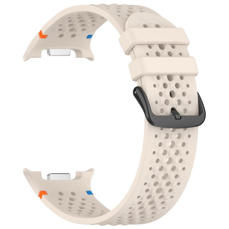 For Samsung Galaxy Watch8 / Watch8 Classic xDfind Alloy Black Buckle Honeycomb Breathable Silicone Watch Band