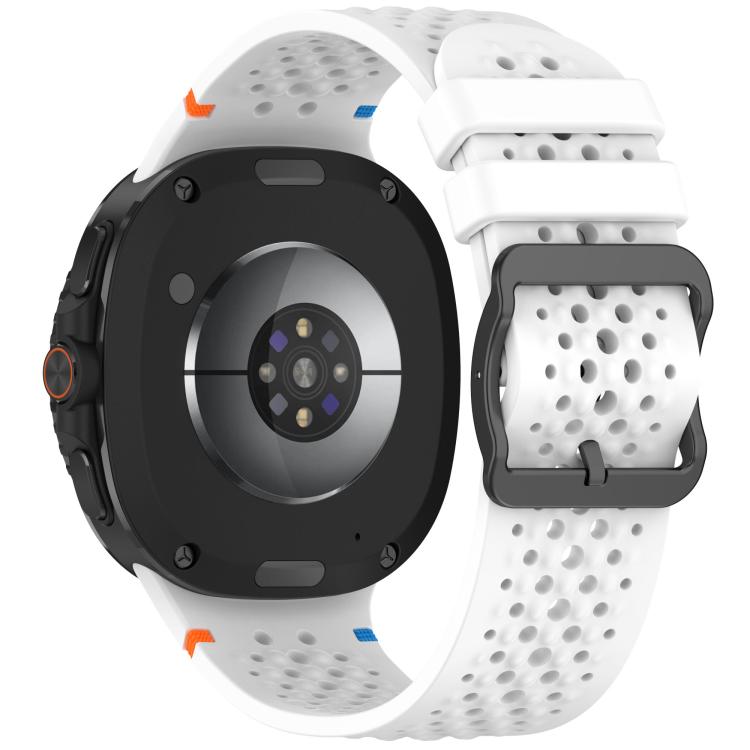 For Samsung Galaxy Watch8 / Watch8 Classic xDfind Ladder Black Buckle Honeycomb Breathable Silicone Watch Band