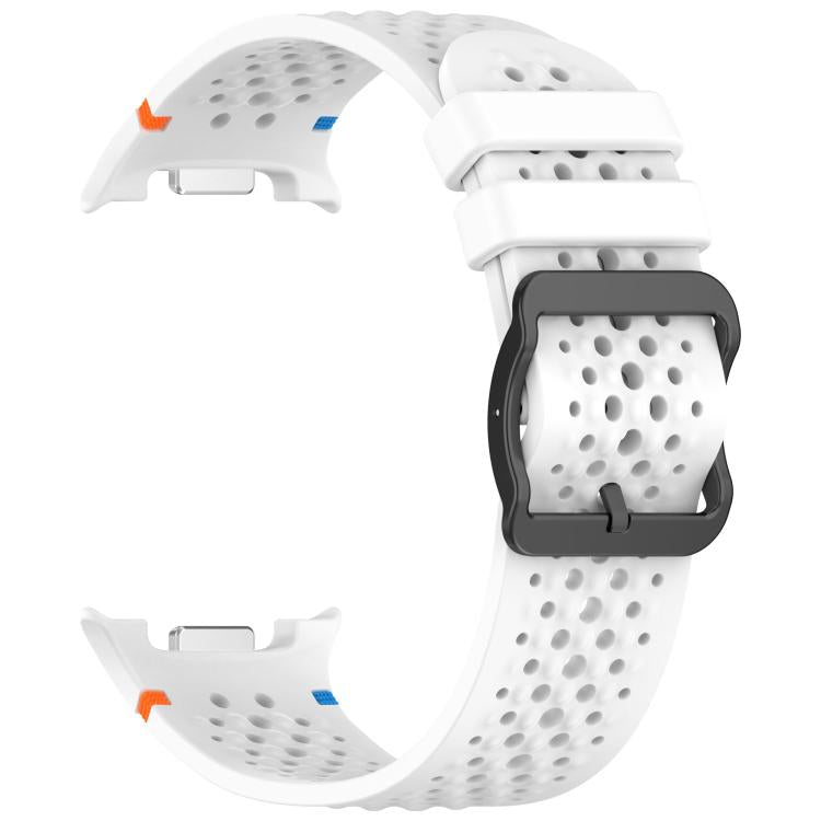 For Samsung Galaxy Watch8 / Watch8 Classic xDfind Ladder Black Buckle Honeycomb Breathable Silicone Watch Band