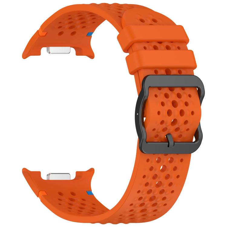 For Samsung Galaxy Watch8 / Watch8 Classic xDfind Ladder Black Buckle Honeycomb Breathable Silicone Watch Band