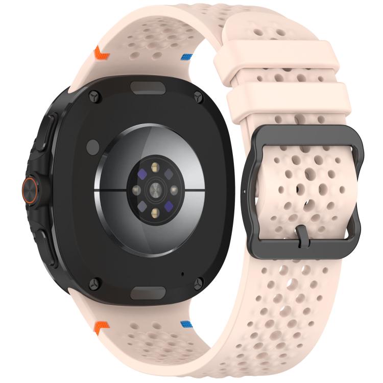 For Samsung Galaxy Watch8 / Watch8 Classic xDfind Ladder Black Buckle Honeycomb Breathable Silicone Watch Band