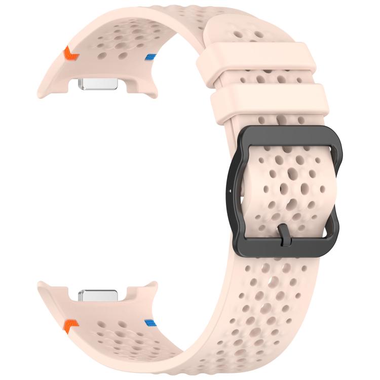 For Samsung Galaxy Watch8 / Watch8 Classic xDfind Ladder Black Buckle Honeycomb Breathable Silicone Watch Band