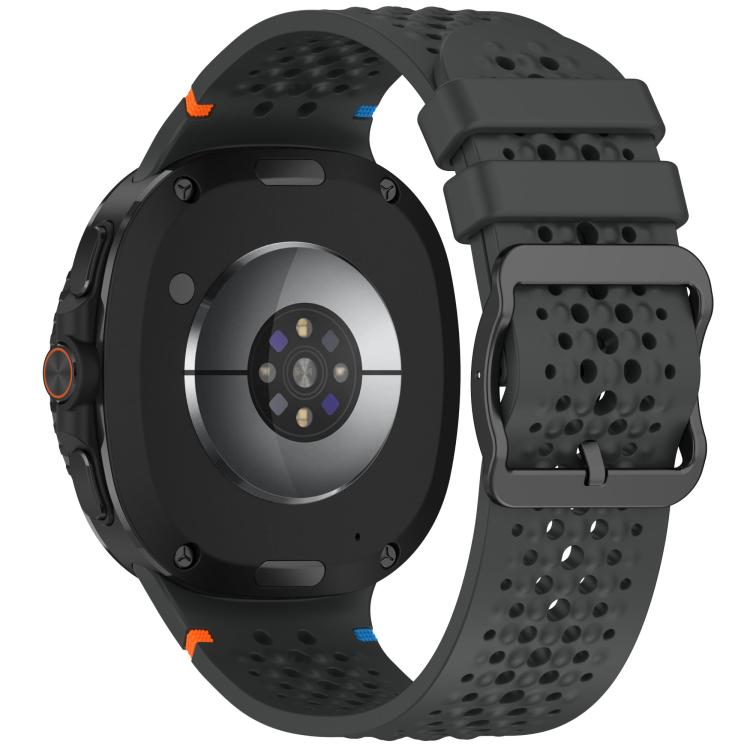 For Samsung Galaxy Watch8 / Watch8 Classic xDfind Ladder Black Buckle Honeycomb Breathable Silicone Watch Band