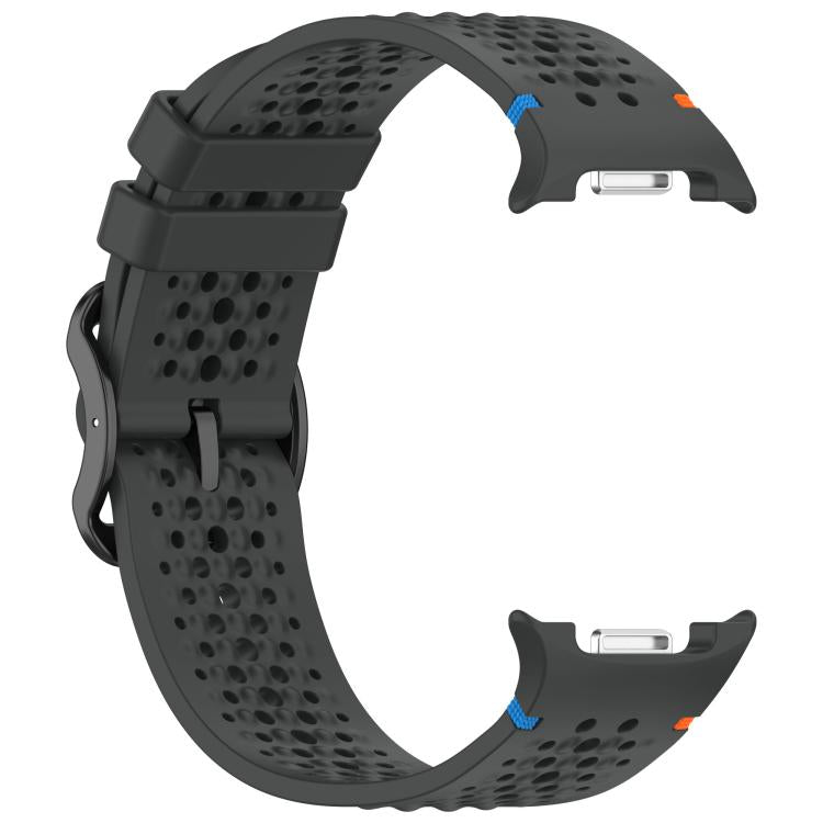 For Samsung Galaxy Watch8 / Watch8 Classic xDfind Ladder Black Buckle Honeycomb Breathable Silicone Watch Band