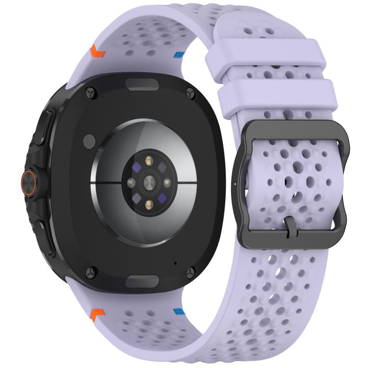 For Samsung Galaxy Watch8 / Watch8 Classic xDfind Ladder Black Buckle Honeycomb Breathable Silicone Watch Band