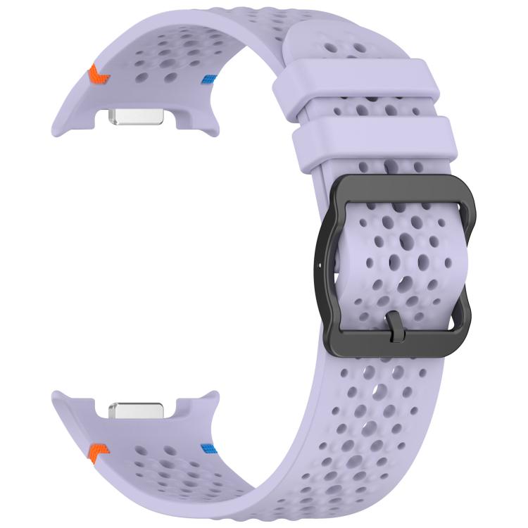 For Samsung Galaxy Watch8 / Watch8 Classic xDfind Ladder Black Buckle Honeycomb Breathable Silicone Watch Band