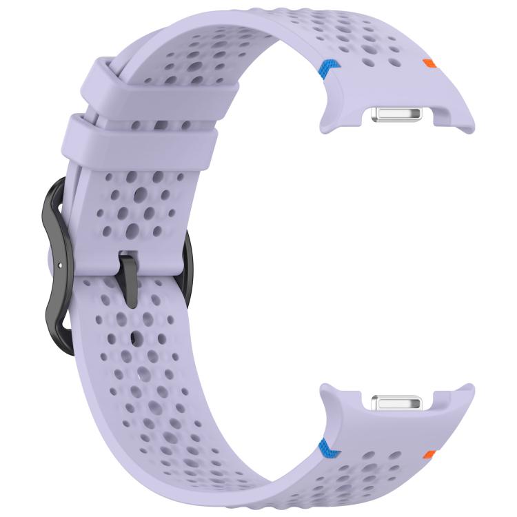 For Samsung Galaxy Watch8 / Watch8 Classic xDfind Ladder Black Buckle Honeycomb Breathable Silicone Watch Band