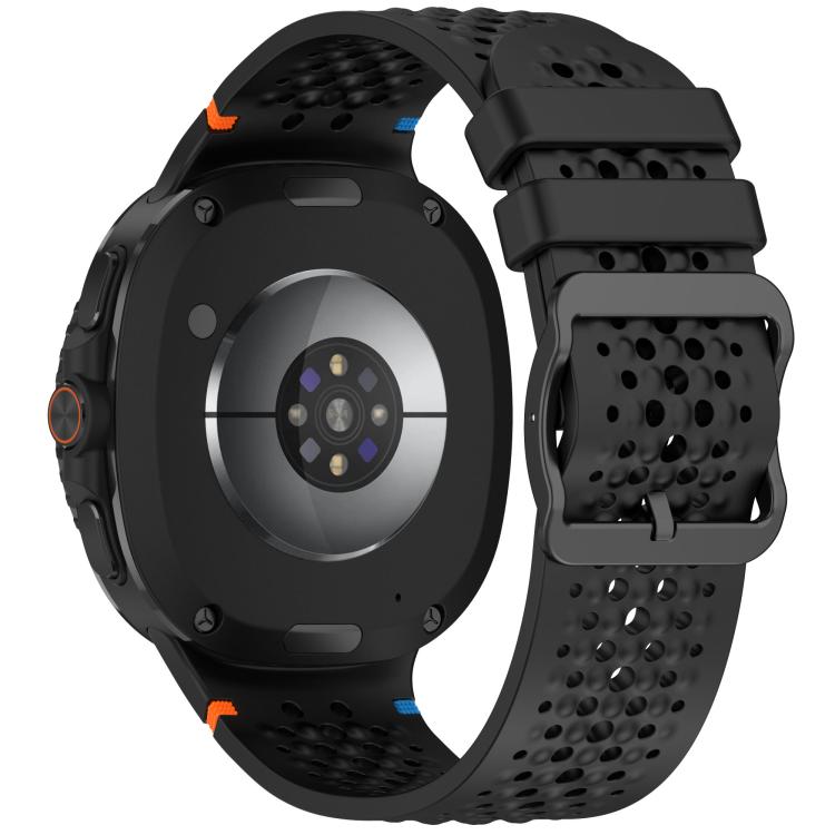 For Samsung Galaxy Watch8 / Watch8 Classic xDfind Ladder Black Buckle Honeycomb Breathable Silicone Watch Band