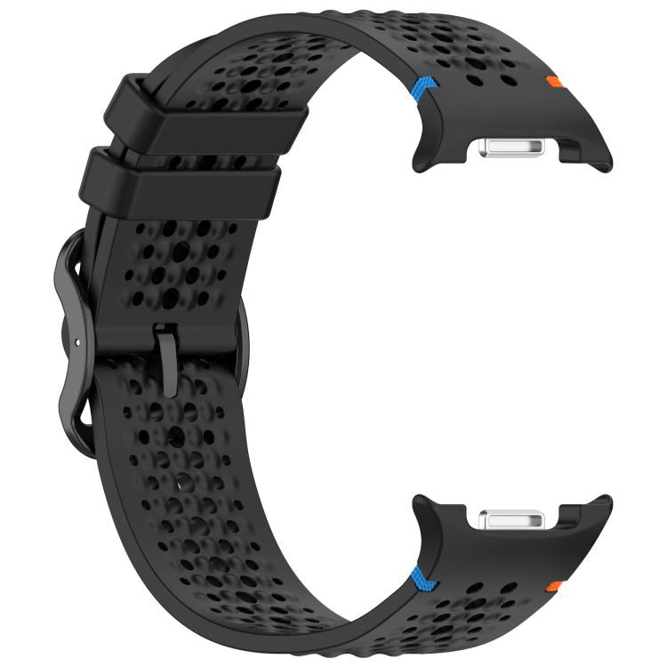 For Samsung Galaxy Watch8 / Watch8 Classic xDfind Ladder Black Buckle Honeycomb Breathable Silicone Watch Band