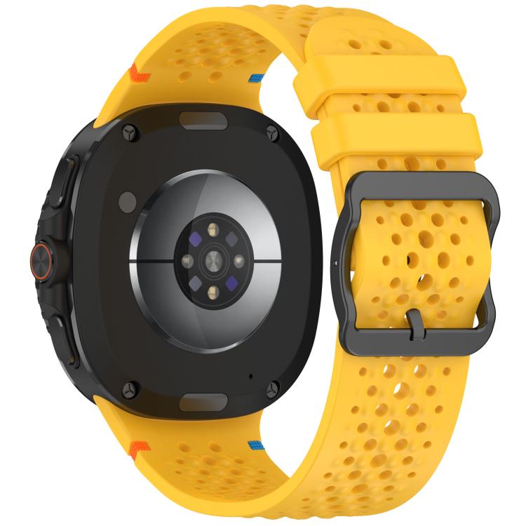 For Samsung Galaxy Watch8 / Watch8 Classic xDfind Ladder Black Buckle Honeycomb Breathable Silicone Watch Band