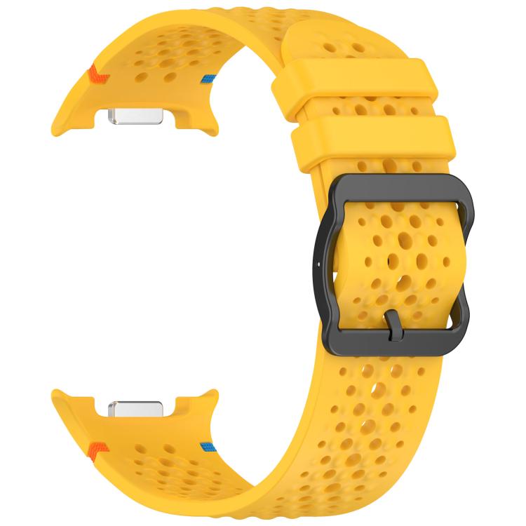 For Samsung Galaxy Watch8 / Watch8 Classic xDfind Ladder Black Buckle Honeycomb Breathable Silicone Watch Band