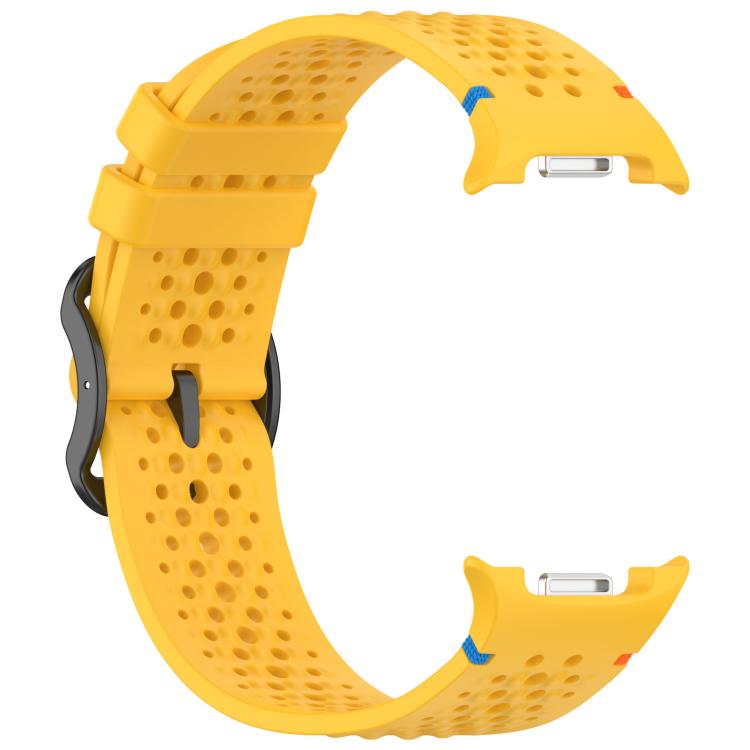For Samsung Galaxy Watch8 / Watch8 Classic xDfind Ladder Black Buckle Honeycomb Breathable Silicone Watch Band