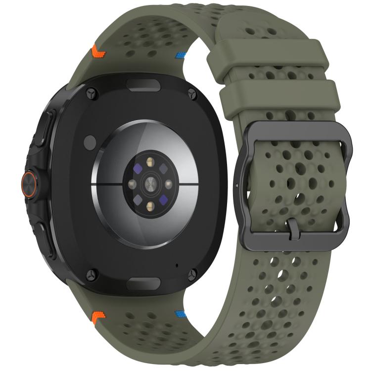 For Samsung Galaxy Watch8 / Watch8 Classic xDfind Ladder Black Buckle Honeycomb Breathable Silicone Watch Band
